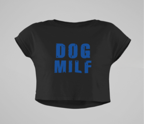 Dog MILF black crop Top