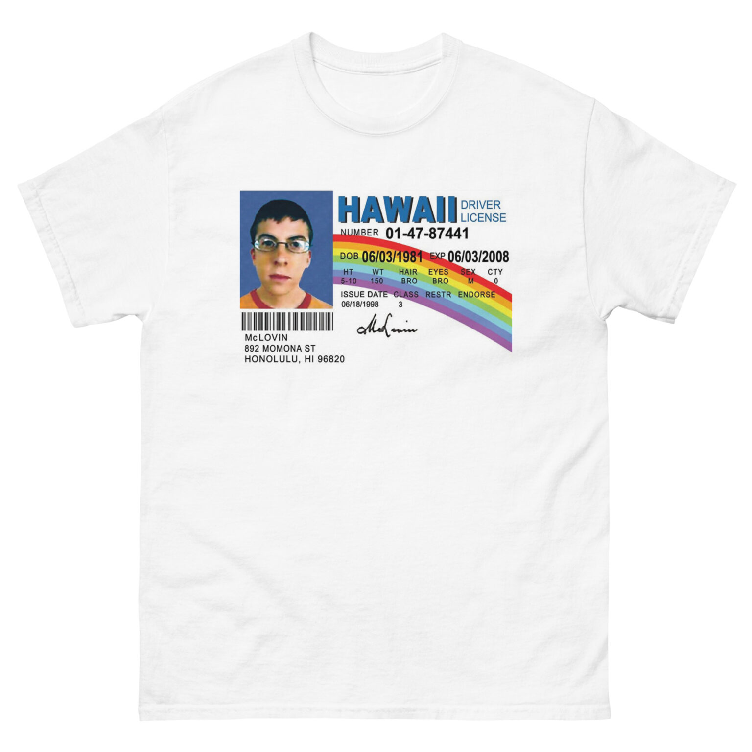 McLovin Driver License ID Badge T-Shirt | Chriss Tees