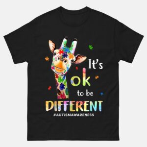 Autism Black Shirt - It's Ok To Be Different