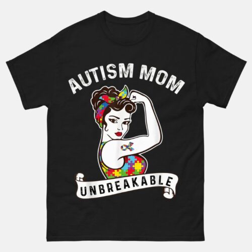 Autism Mom Black Shirt - Unbreakable