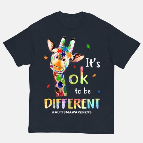 Autism Navy Shirt - It's Ok To Be Different