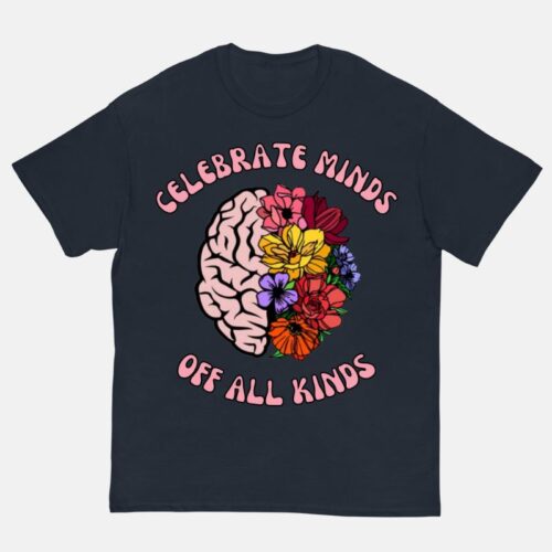 Autism Shirt - Navy Celebrate Minds of All Kinds