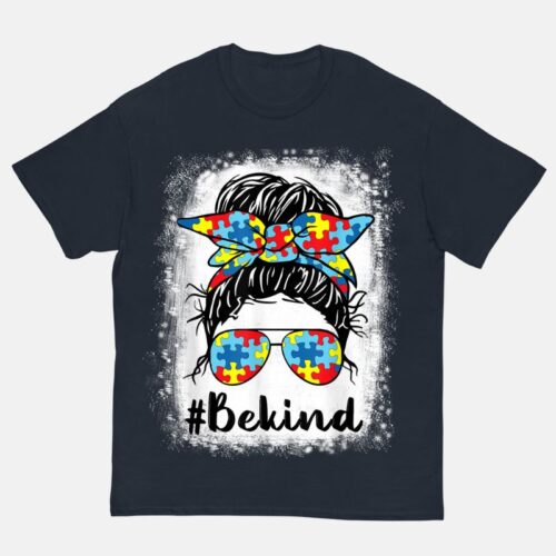 Autism Shirt - Be kind Navy