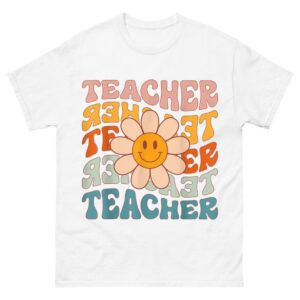 Retro Teacher Daisy Colorful Shirt