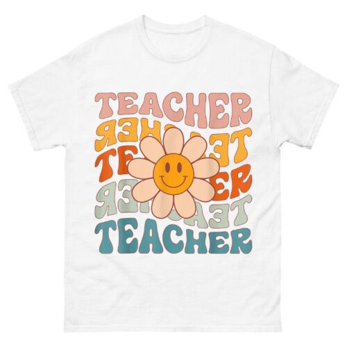 Retro Teacher Daisy Colorful Shirt