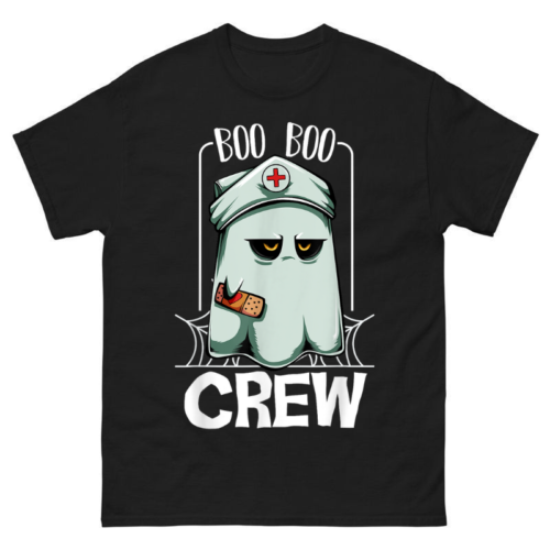 Funny Nurse Ghost Boo Crew Shirt