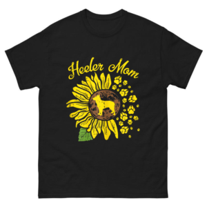 Heeler Mom Sunflower Paw Blue Red Australian Cattle Dog Shirt