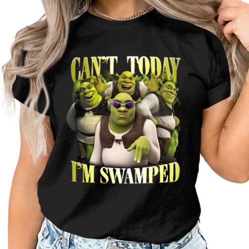 Can't Today I'm Swamped Shrek and Fiona Shirt