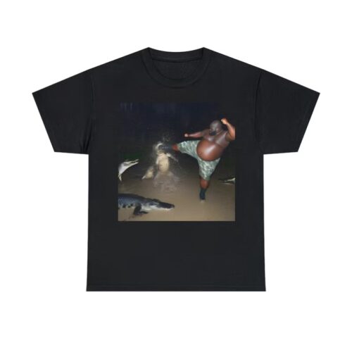 Man Kick Alligator In Swamp Shirt