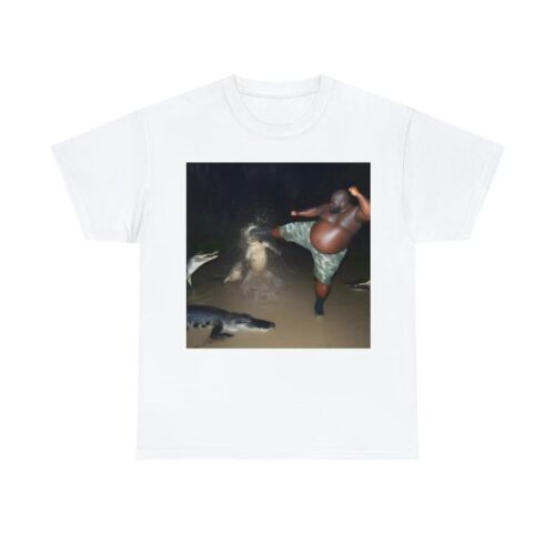 Man Kick Alligator In Swamp Shirt