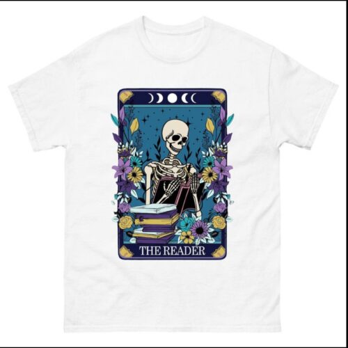 Bookish the reader Halloween skeleton tarot Shirt