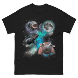 Moo Deng Three Moo Deng Moon Funny Hippo Shirt