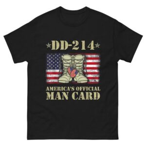 DD-214 America's Official Man Card Veteran Day Shirt