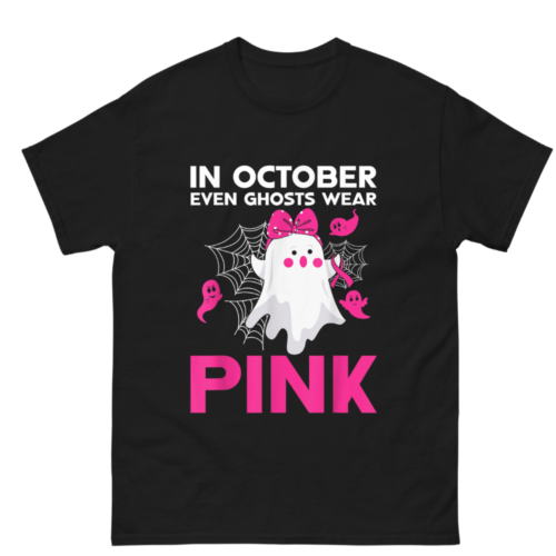 In October Even Ghost Wear Pink Breast Cancer Shirt