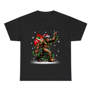 Santa Bigfoot Christmas Lights Shirt