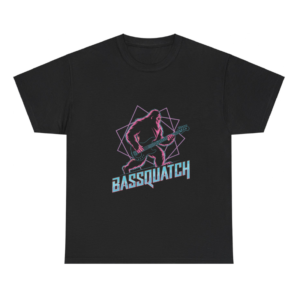 Bassquatch, Vaporwave Bigfoot Bass Guitar Shirt