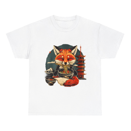 Fox Eating Ramen Pagoda Towe Shirt
